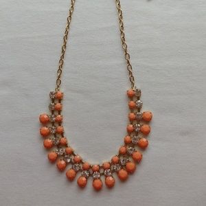 Liz Claiborne Orange & Rhinestone Necklace!!!
